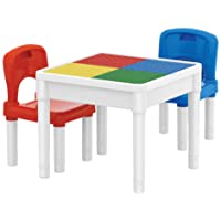 deAO Centro de Actividades 3en1 Mesita Multiusos para el Aprendizaje y Creatividad Infantil Incluye 2 Sillas